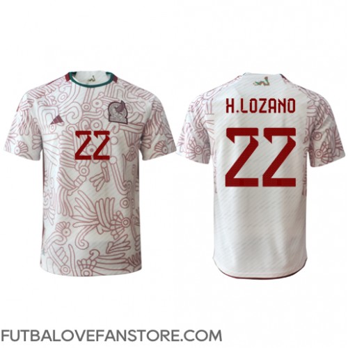 Mexiko Hirving Lozano #22 Vonkajší futbalový dres MS 2022 Krátky Rukáv